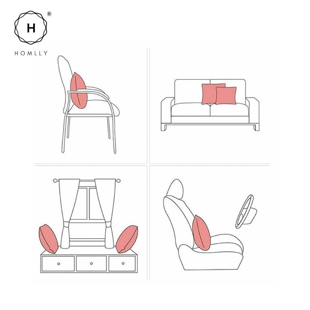 Homlly Nordic Morandi I Decorative Cushion Sofa Pillow Cover Case (2PCS)