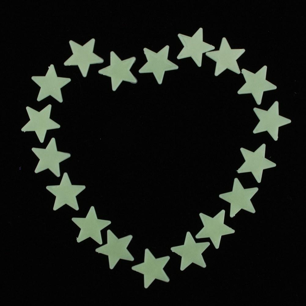 100 Pieces Luminous , 3cmx3cmx0.1cm Glow In the Dark for Peel and Stick Glow for Home, Birthday Party, Wedding, Green