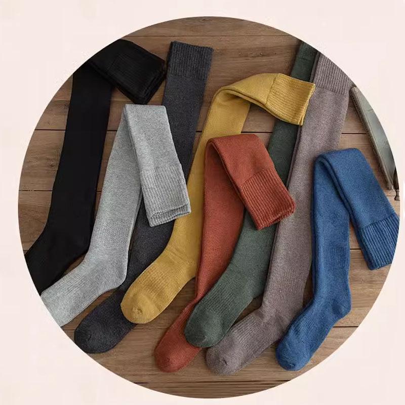 Women's Warm Fleece-Lined Over-the-Knee Socks - Thick, Non-Slip, Autumn & Winter Styles