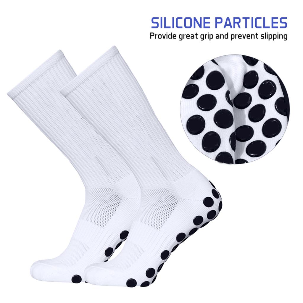 6 Pairs Outdoor Sports Running Socks Stretch Socks Athletic Football Soccer Socks Anti Slip Socks with Grips