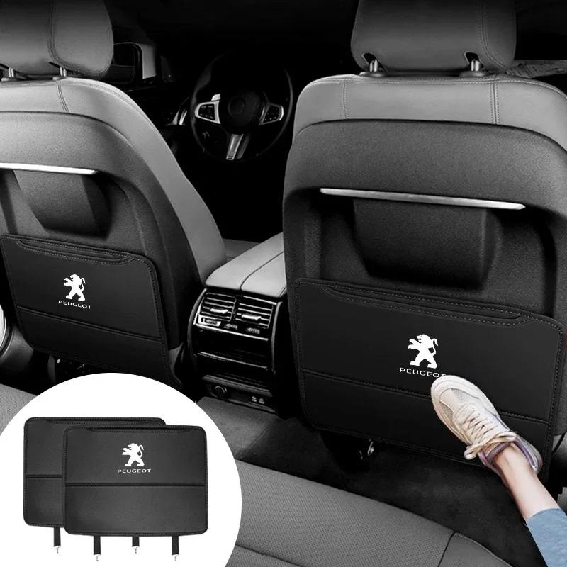 2026 Hot Car Sticker Leather Car Seat Back Anti Kick Protector Mat Prevent Dirty Pad For Peugeot 307 206 308 207 406 407 408 508