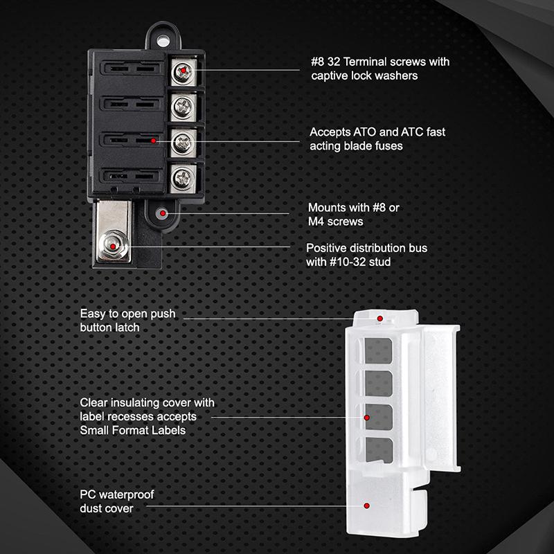 4/8 Way Car Fuse Accessory 12V 24V Car Truck Circuit Medium Insert Fuse Box Circuit Breaker Blade Fuses Circuit Standard