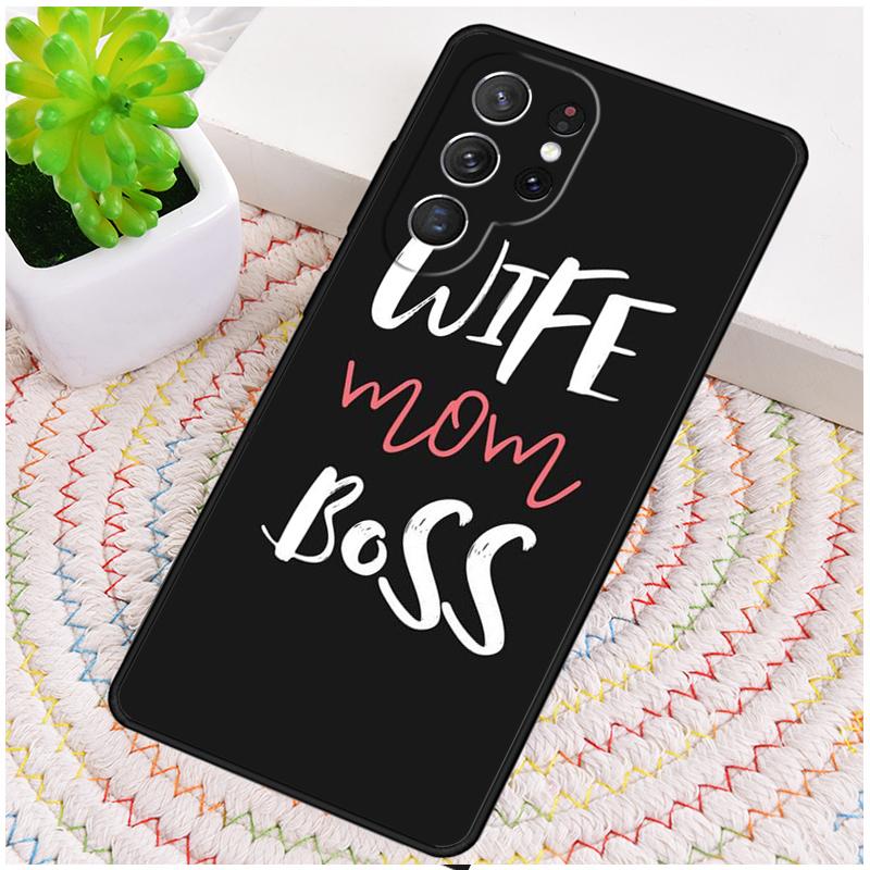 Wife Mom Boss Quotes soft TPU Phone Case For Samsung Galaxy note 10 pro S26 S25 S24 S23 S22 Ultra Plus S21 FE S20 Cover