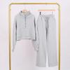 LULU Gold Label Stand Collar Half-Zip Loose Sweatshirt & Sweatpants Plush Set
