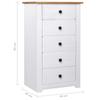 Sideboard in Weiß 46 x 40 x 89 cm Massives Kiefernholz Panama