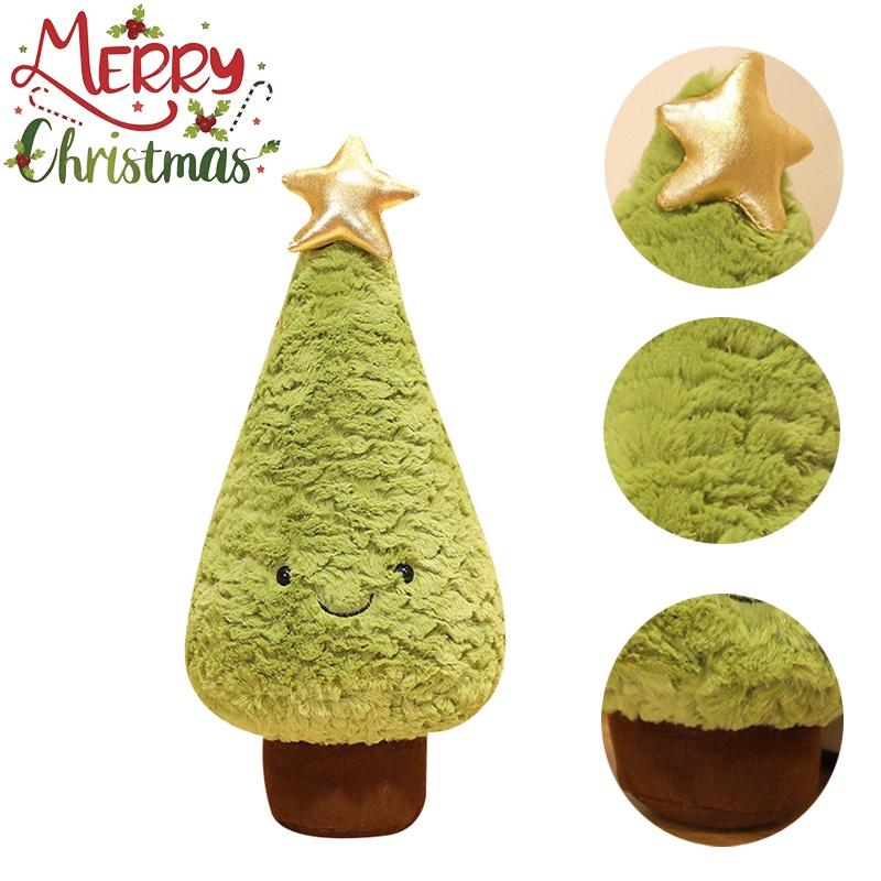 Xmas Gift Christmas Tree Figure Plush Cushion Cuddly Seat Home Decor