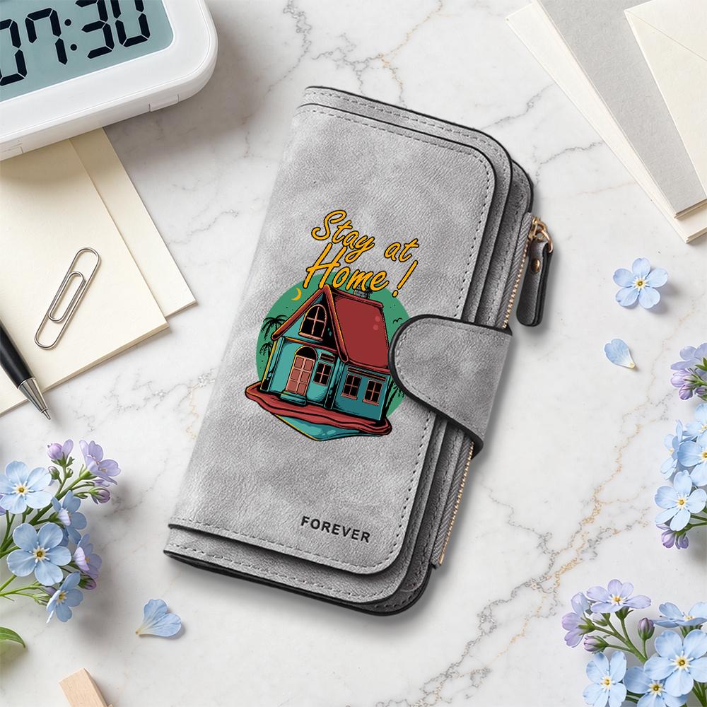 Cute Print Women's Long Wallet Fashion Portable Card Holder Daily Leisure Coin Purse