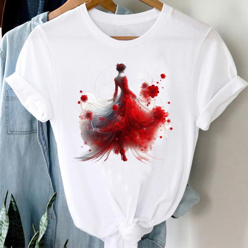 

(Asian Size) T Shirt style flower style Fashion Women Tee Clothing Casual Lady Female Top spring summer Printed Graphic Short Sleeve T-shirts S