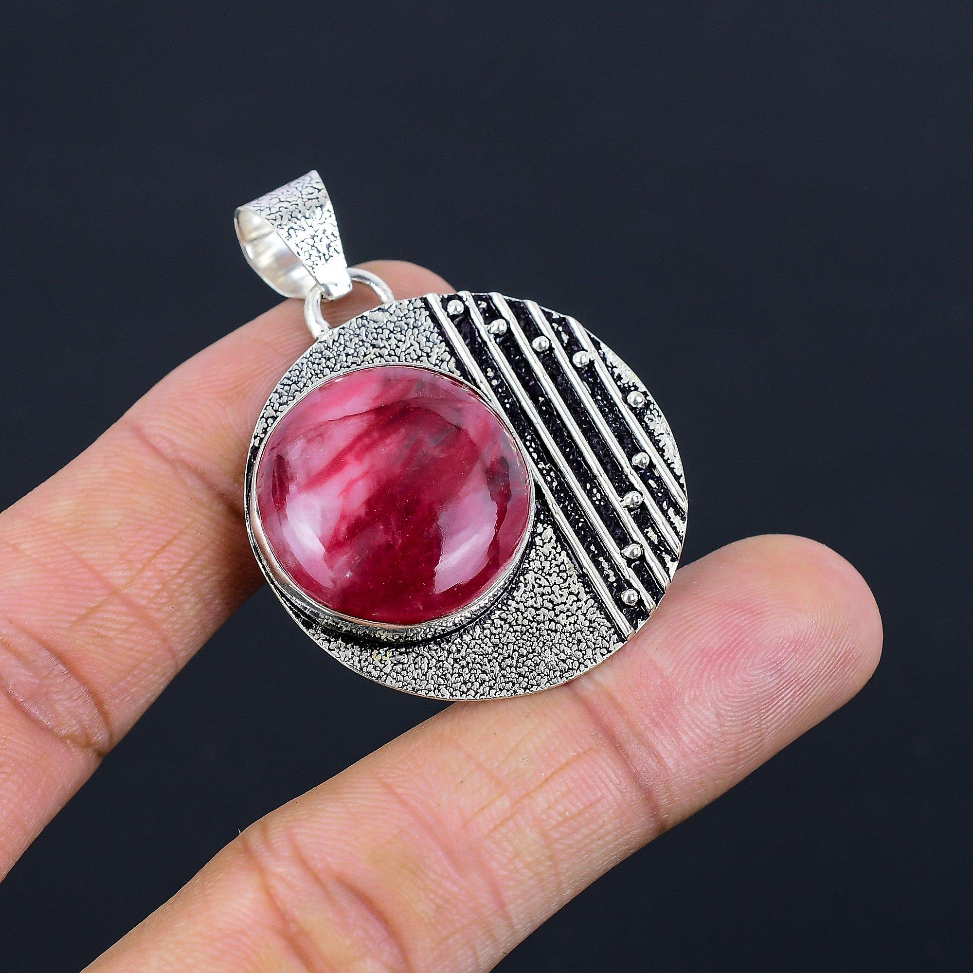 

Wedding Gift For Her 925 Sterling Silver Natural Red Aventurine Gemstone Pendant