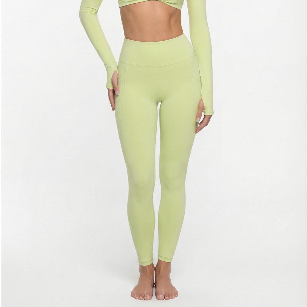 JYL Slim Padded Fake Two Piece Top Naked Running Yoga Set