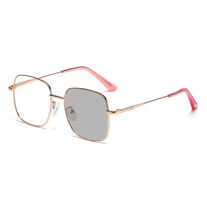 Women Fashion Photochromic Sunglasses Oval Frame Anti-Blue Light Eye Protection Glasses Uv400 Computer Color Changing Goggles