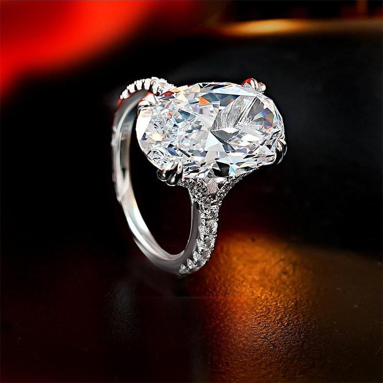 Is Comparable To The Ice Flower Cut Pigeon Egg Bright Zircon Open Ring Female, Niche High-end Light Luxury Ring