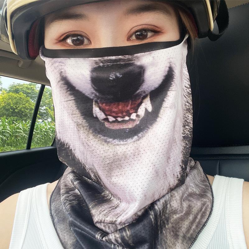 Quick-Dry 3D Cat Pattern Sun Protection Face & Neck Cover Breathable Ideal for Outdoor Sports & Cycling,Sunscreen, Full Face