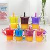 Acrylic Milk Tea Keychain: Cute Coffee Cup Glitter Pendant Charm