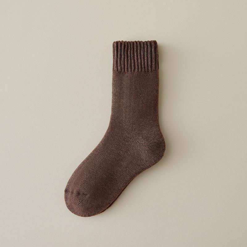 5 Pairs solid Color Hairy Soft Mid Tube Stockings Floor Sleep Socks Women Winter Warm Thicken Snow socks