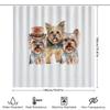 Watercolor Yorkshire Terriers Custom Printed Shower Curtain Set Bathroom Decor Artistic Pet Print Home Decoration White Size: