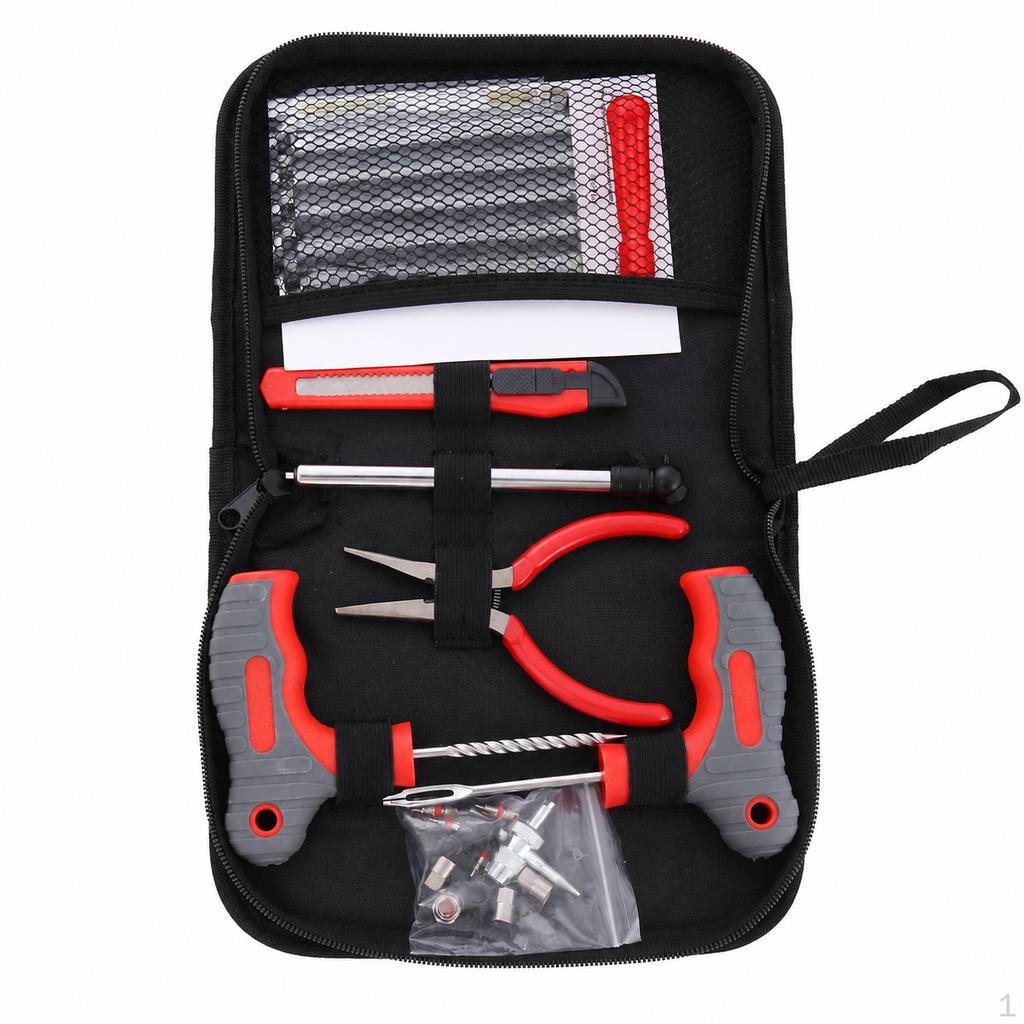 34Piece Vacuum Tire Repair Kit for Motorcycle, Electric Vehicle, Car, and ATV