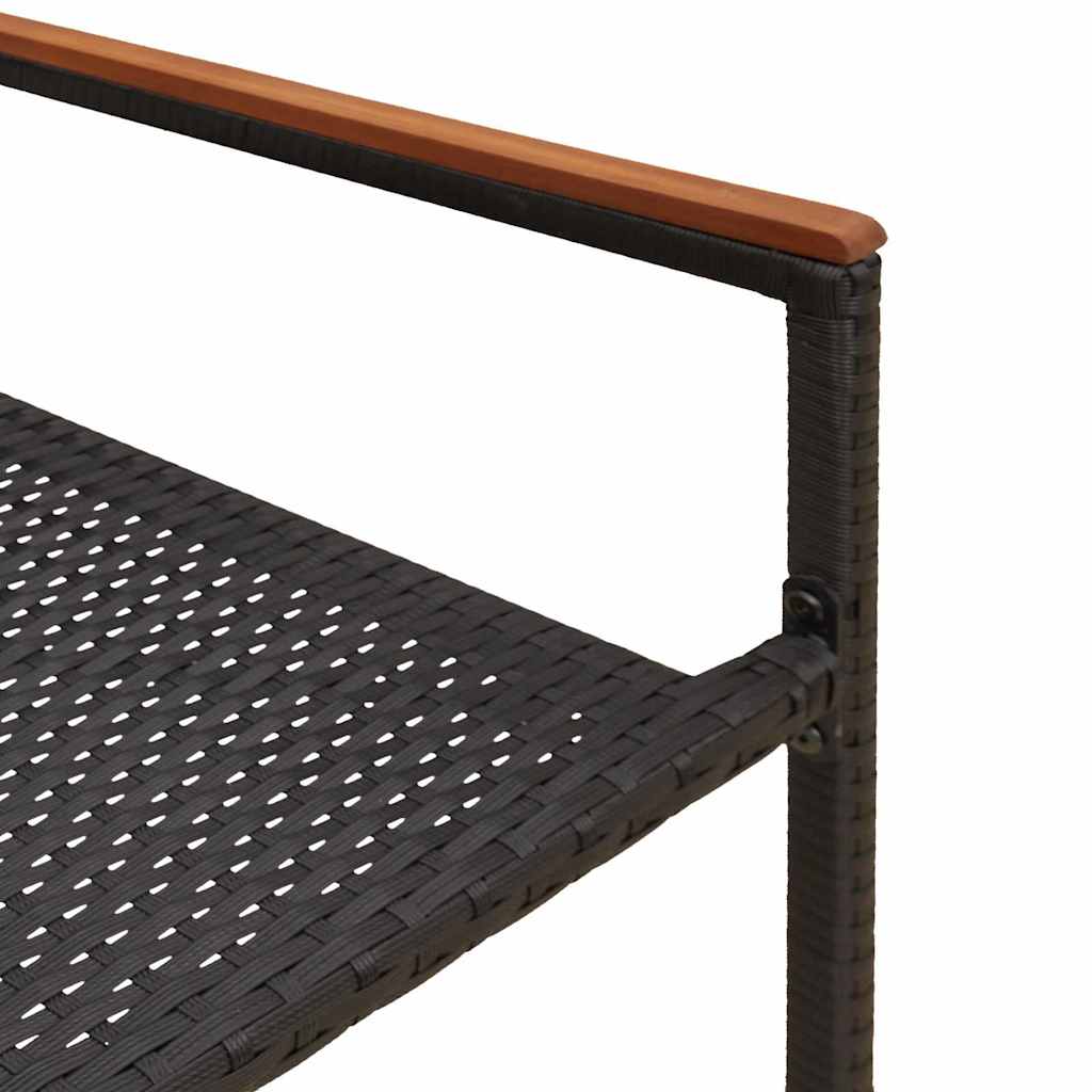 Garden Stackable Chairs 2 pcs Black and Brown 54 x 56 x 90 cm