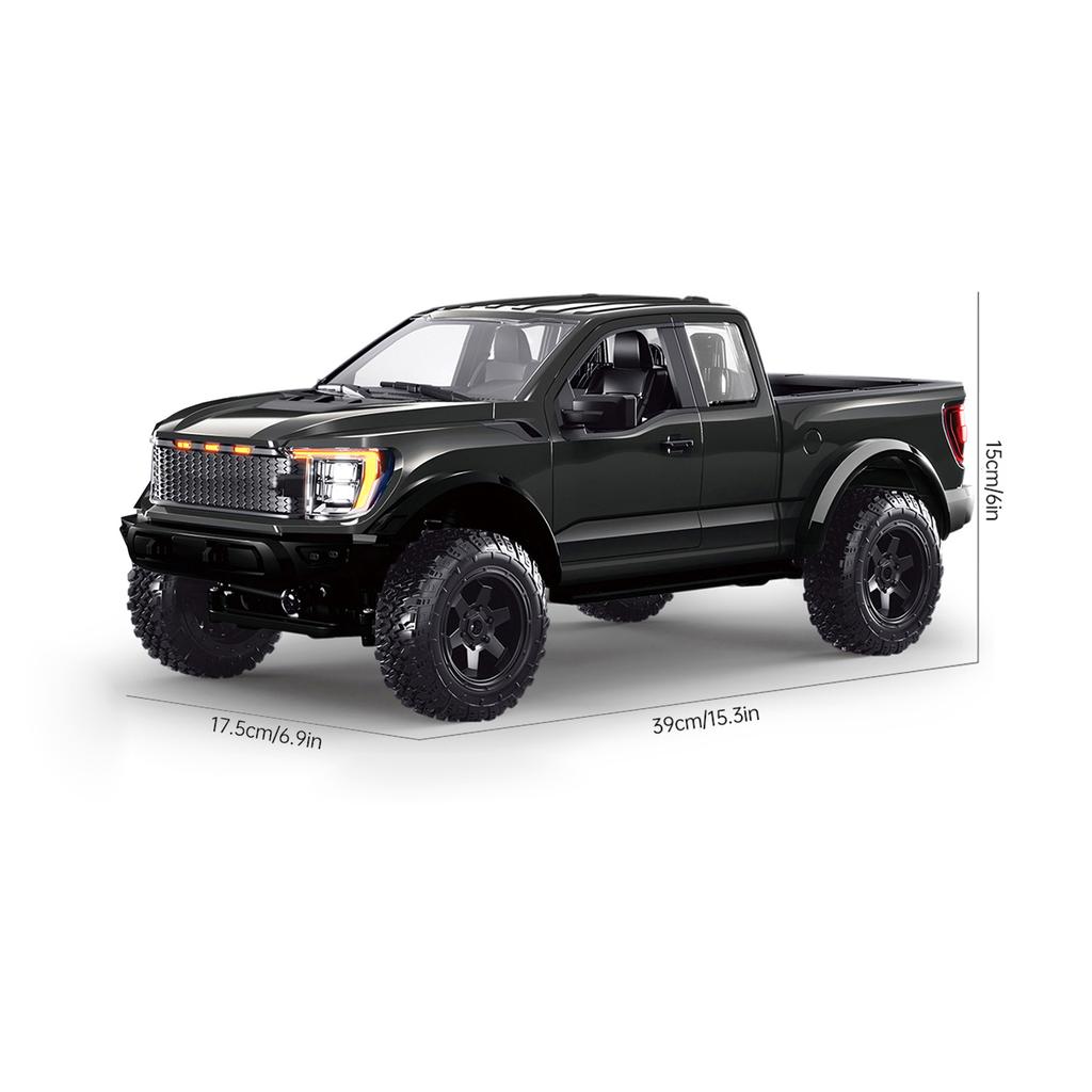 1:12 Scale RC Pickup Truck, 2.4GHz 4WD All Terrain Off Road Remote Control Car with LED Lights, Cruise Control, Opening