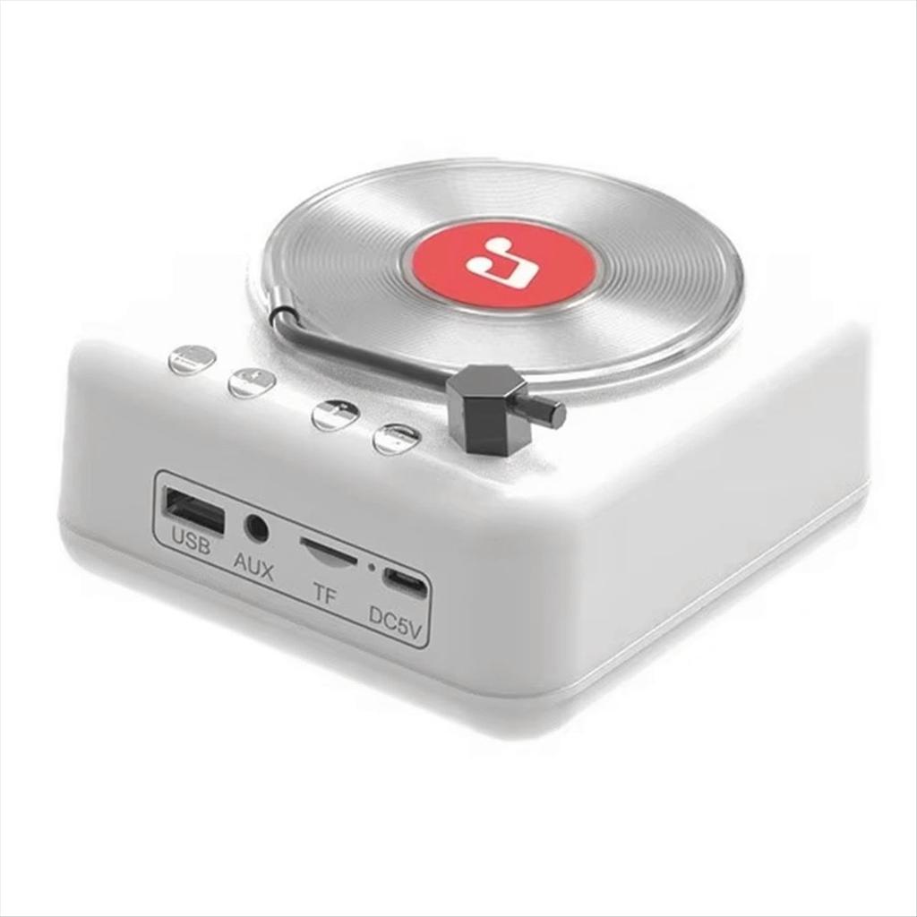 Retro Vinyl Record Bluetooth Speaker Mini Vintage Surround Sound Music Box Wireless Handsfree Call MP3 Player CD Player