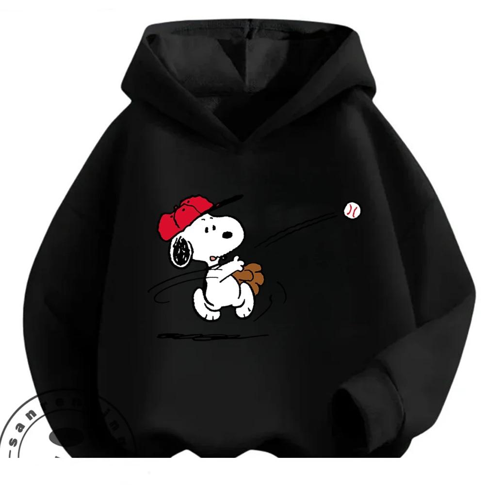 Kids Lovely Streetwear Hoodie Snoopy Pattern Boys Girls Spring Autumn Casual Outdoor Tops 110