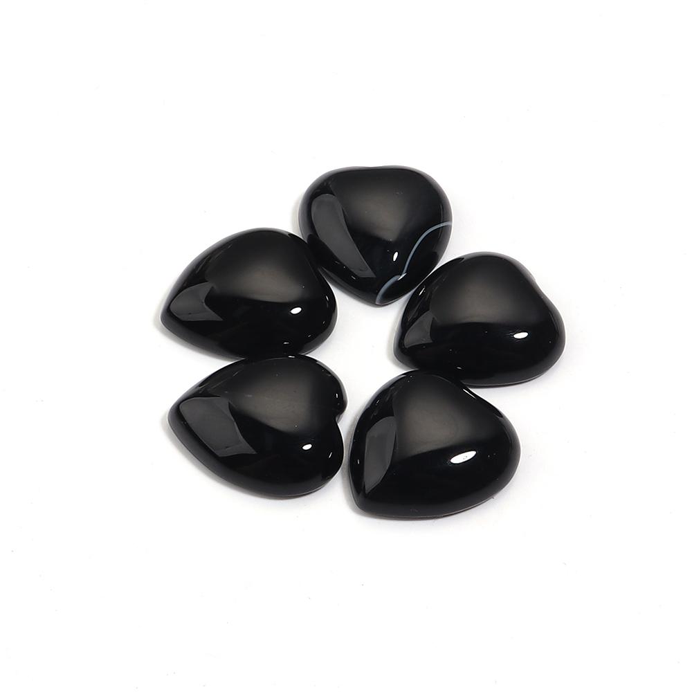 5pcs/lot 10mm 25mm Natural Stone Cabochon Agate Tiger Eye Opal Heart Shape Cabochon Beads For DIY Charms Ring Necklace Accessory