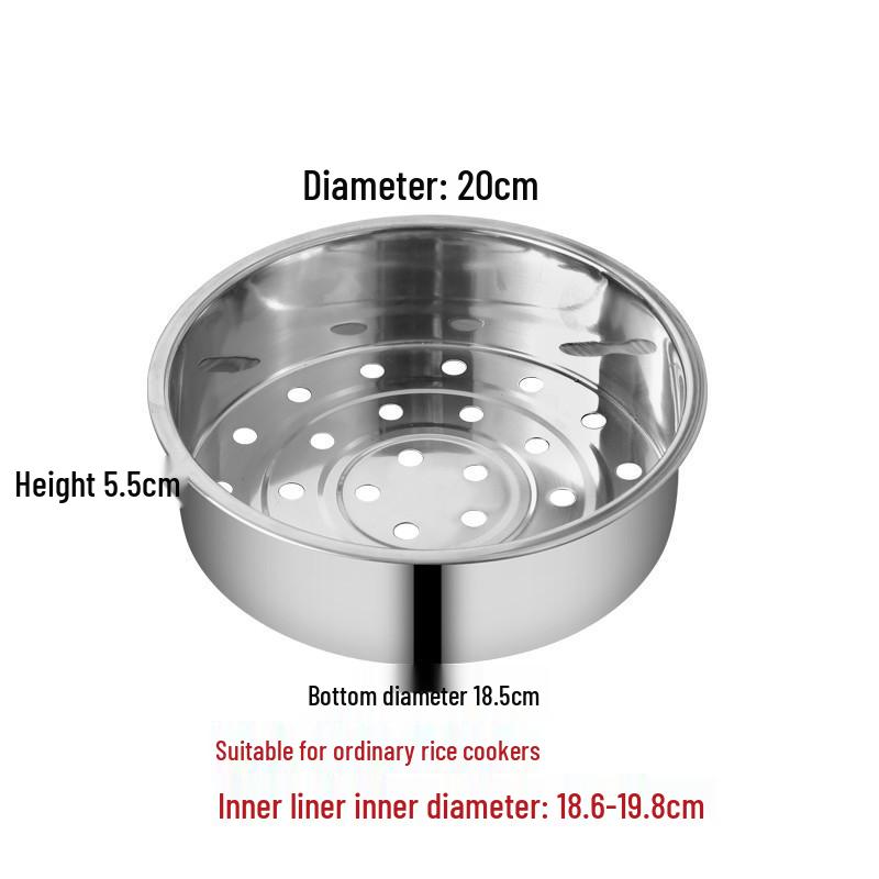 Universal 304 Stainless Steel Steamer Basket with Small and Large Holes, Non-Magnetic, Thickened for Household Rice Cookers.
