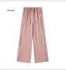 Women's Ice Silk Wide-Leg Pants: High-Waist, Floor-Length, Slimming Slit, Lightweight, Sun Protection for Summer