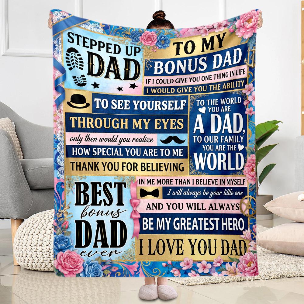 Love Letter To Dad Flannel Blanket-Soft and Suitable for Sofas,Beds,Offices,Travel,All Seasons,Great Gift for Holidays and Birthdays.
