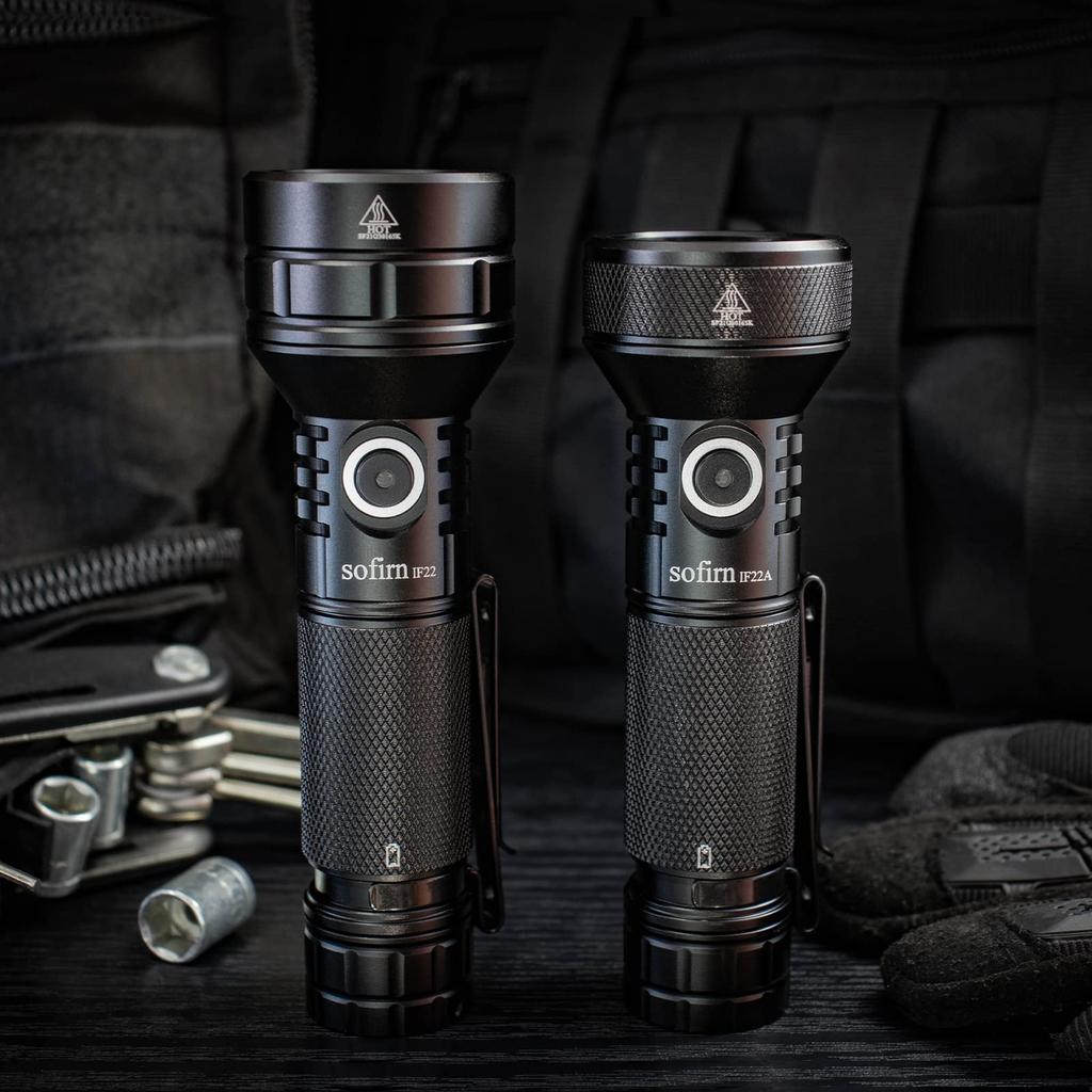 Sofirn USB Rechargeable LED Powerful 2100 SFT40 TIR 690 Meter Beam Handheld Stepless Step for Night and Outdoor Includes Batteries Flashlight, Lumens,