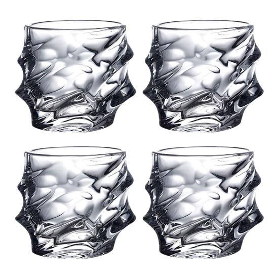 1/2/4 ks Skleněné sklenice na whisky Těžká, tlustá spodní tyč Sklenice na bourbon Umělé křišťálové sklenice na whisky Twisted Glass Sklenice Poker Night Drinkware