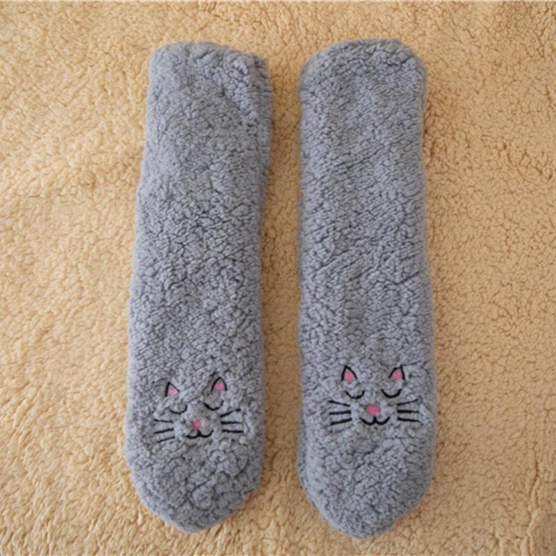 Adult Coral Fleece Breathable Socks Winter Extra-thick Lambswool Socks Sleep Socks Mid-calf Floor Socks Maternity Warm Socks