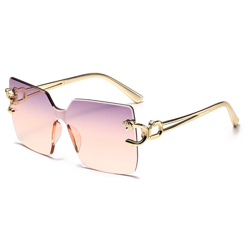 Retro Square Metal Sunglasses Women Men Rimless Trend Luxury Shades Leisure Travel Sun Glasses Lady Man UV400 Protective Glasses