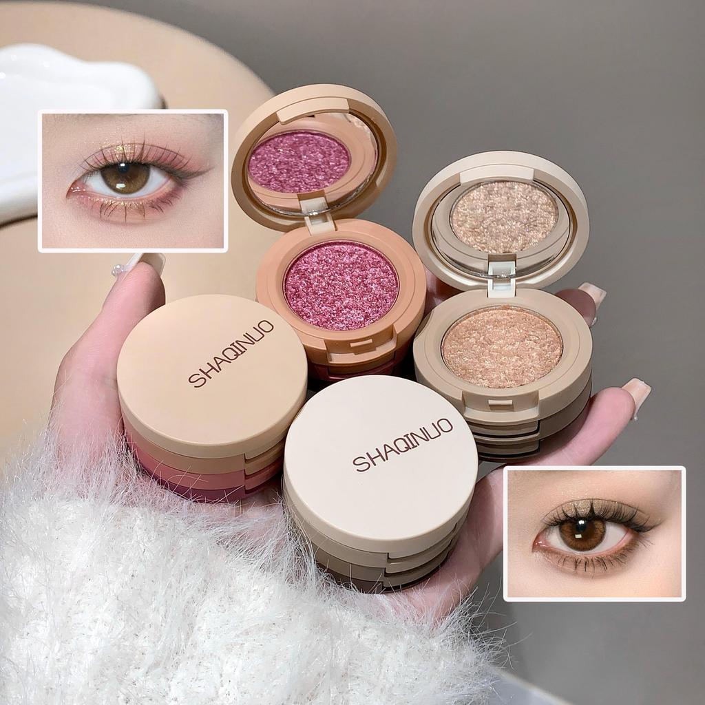 SHAQINUO Three-color 3 in 1 Flip-top Eyeshadow Matte Pearlescent Earth-tone Eyeshadow Palette, One Palette to Complete Your Makeup