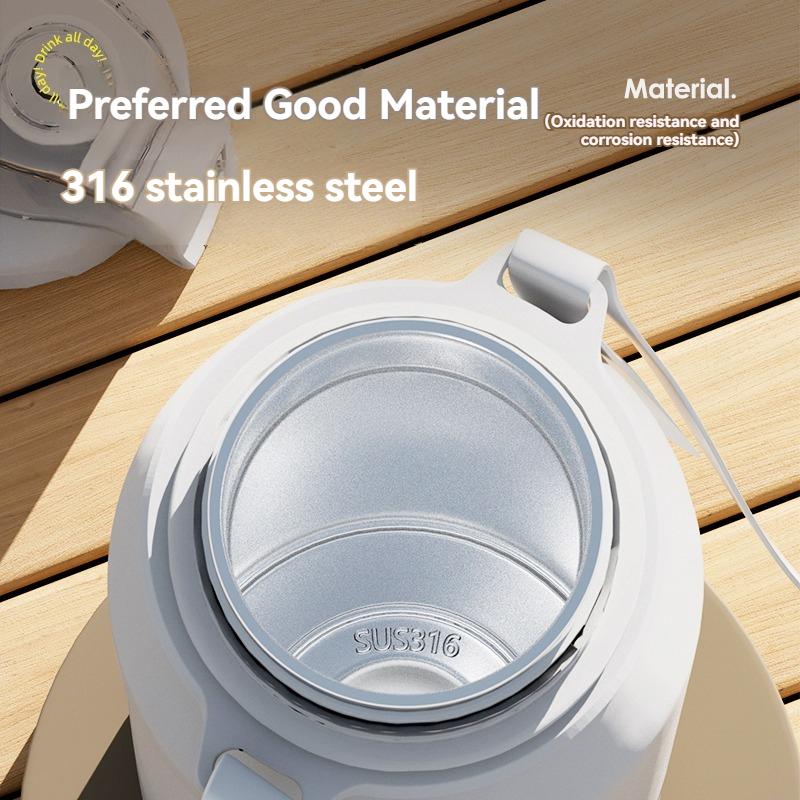 2L Thermal Water Bottle Vacuum Flasks Bottle Thermal Mug Tumbler with Straw Large Insulation Stainless Steel for Travel Outdoor