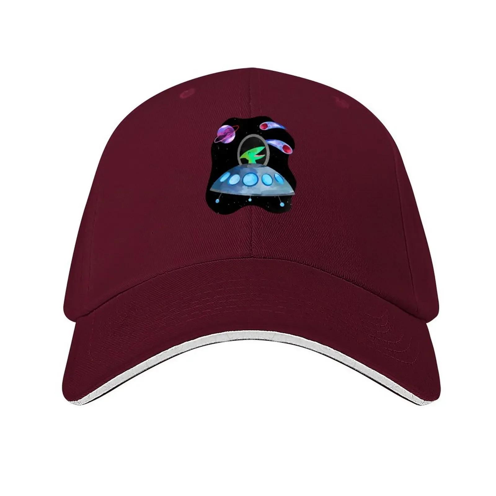 Space Dinosaur Astronauts Watercolor Pink Purple Pattern Baseball Cap hard hat Hood tactical cap luxury caps Caps Women Unisexs