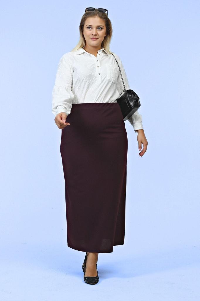 Stil Femei Fusta Marime Mari Talie Elastica Fusta Marime Plus Captusita Tesatura Tricotata Otel Negru