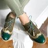 Autumn new large size color matching casual flat-soled single shoes European and American retro women's shoes