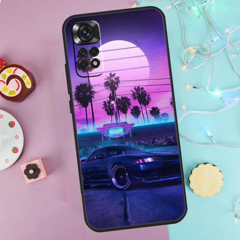 Synthwave 80's Retro Neon vaporwave Case For Xiaomi Redmi Note 14 13 12 11 10 9 Pro 9S 10S 11S 12S Redmi 10C 12C 13C 14C Cover