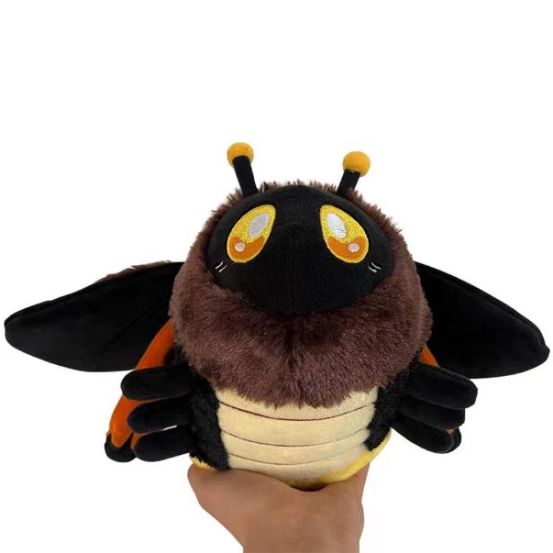 Moth Plush Toy, Realistic Insect Stuffed Animal, Soft Cuddly Comfort Doll, Kids Gift, Birthday Party Decor, 15cm
