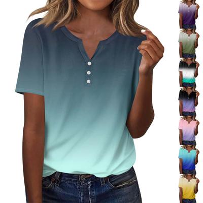 Women's Fashion Casual Short Sleeve Floral Print Top