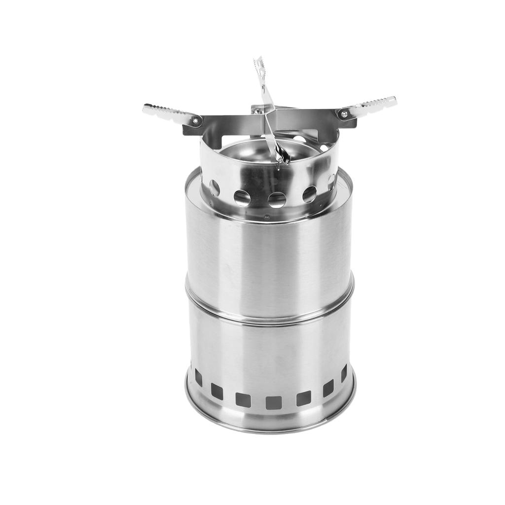 Stainless Steel Medium Camping Stove Foldable Firewood Stove for Outdoor Cooking Hiking Picnic BBQ with Compact