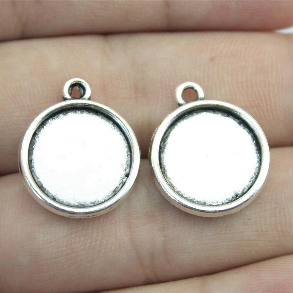 Fit Round 16mm Glass Cabochon Base Setting Tray Accessories Parts Men's Jewellery Bulk Original Cheapest Items