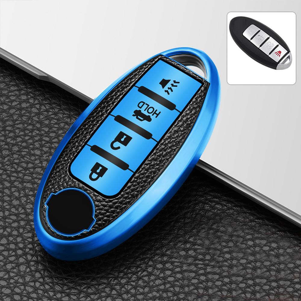 

Для Infiniti Nissan Altima Maxima Murano Rogue Sentra 370z шкіра TPU Car 4Button Key Case Cover Keychain Protector Accessories