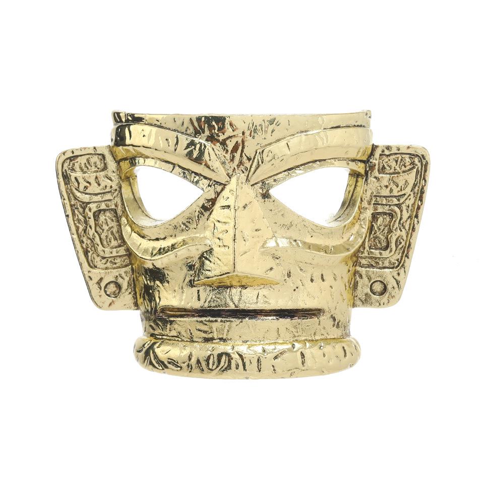 Bronze Geometric Brooch and Pin for Men – Simple Dual-Use Sweater Accessory