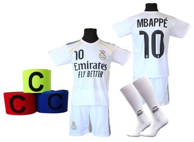 MBAPPE Football Kit White T-shirt, Shorts, Socks + Headband - Size 122