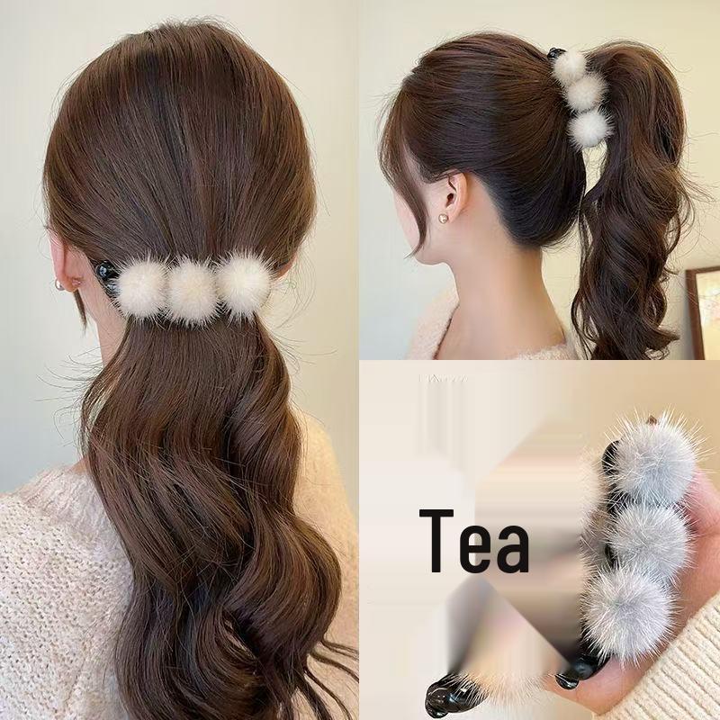 Women’s Fuzzy Claw Hair Clip - Plush, Small Size for Bangs & Braids, Internet Celebrity Style