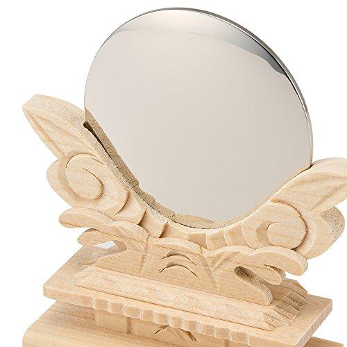 Buddhist Altar Shop Takita Shoten Shinto Mirror (with stand) Metal "Hon-Kami" 2 Sun (6cm diameter x 10cm height) Essential for offerings to the gods a