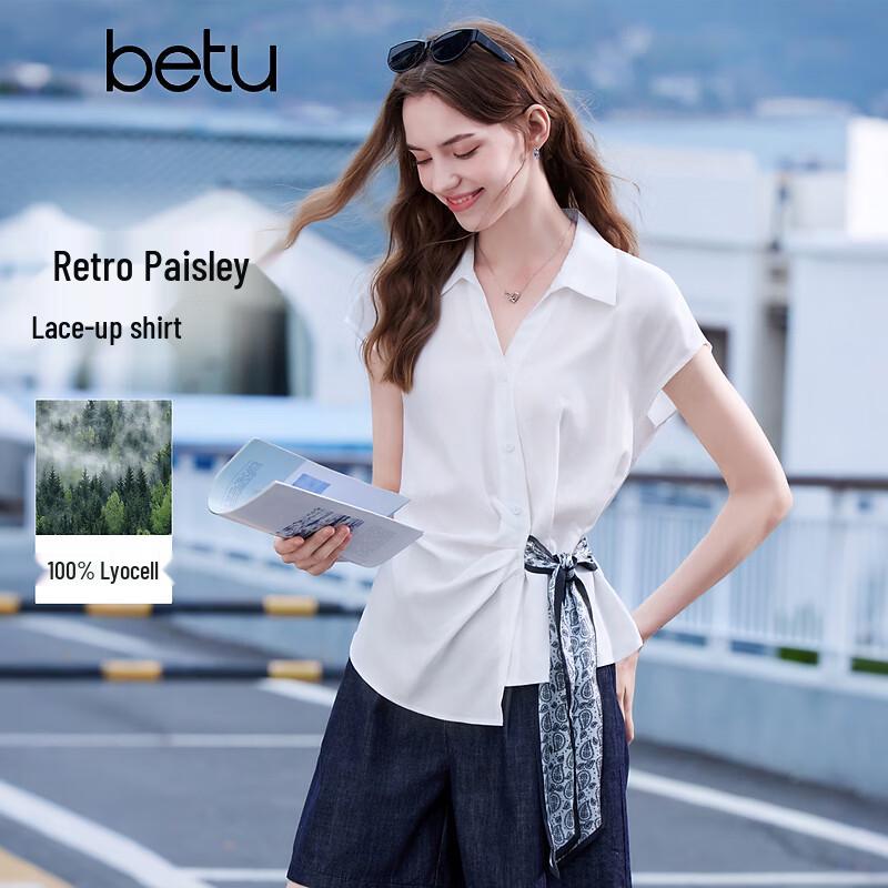Betu Women s Retro Tie Lyocell Shirt M