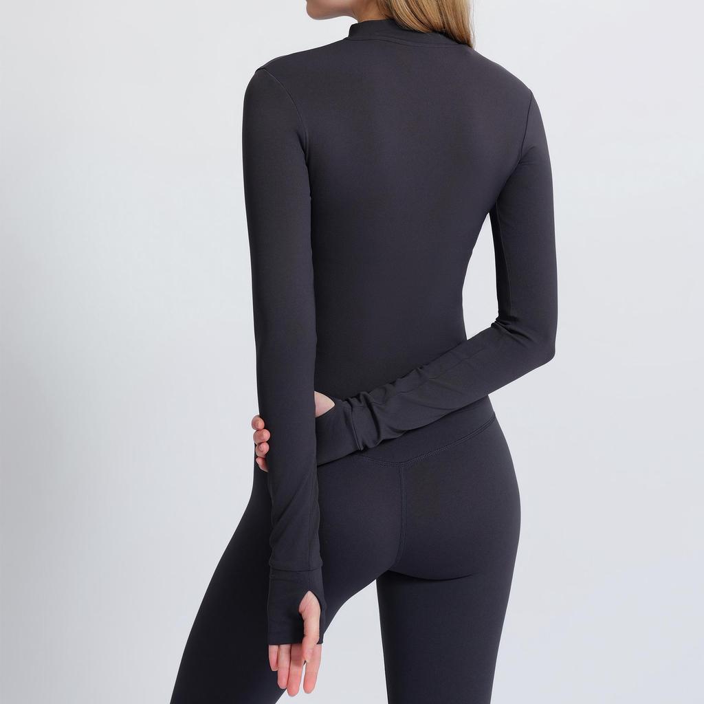 Women's Quick-Dry Yoga Jacket - Breathable, Tight Fit, Long Sleeve Fitness Top